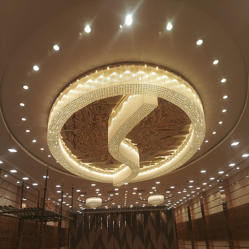Banquet Hall Crystal Chandeliers by M.K Lighting