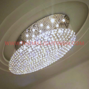 Luxury Design Flush Mount Crystal Chandelier by M.K Lighting