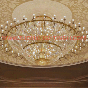 Antique Crystal Chandelier – Grand Dome Lighting with Candle Arms for Luxury Interiors