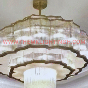 Modern Glass Rod Chandelier by M.K Lighting