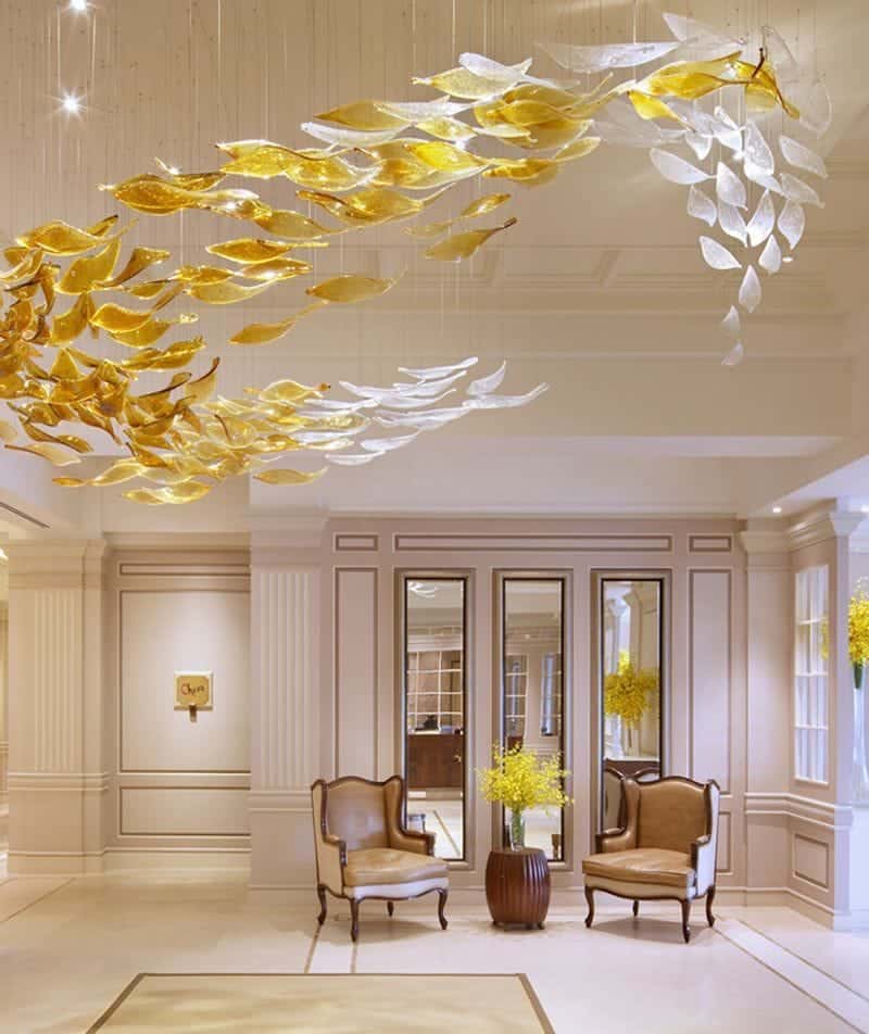 Elite Private Villa Bespoke Double Height Chandelier Installation by M.K Lighting