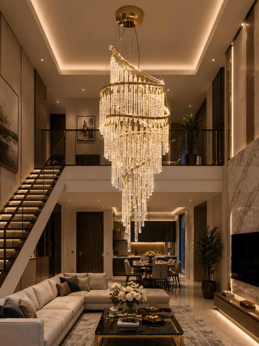 The Mirage Banquet Custom Luxury Ceiling Chandeliers by M.K Lighting
