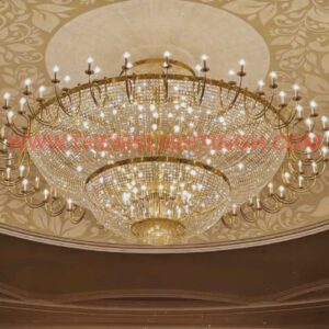 Antique Crystal Chandelier – Grand Dome Lighting with Candle Arms for Luxury Interiors
