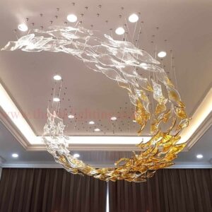 Luxury Twisted Glass Chandelier for Ceilings
