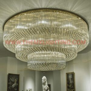 Banquet Hall Jhumar – Grand Custom Crystal Ceiling Chandelier