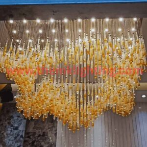 Drop Chandelier Custom Luxury Crystal Design for Banquet and Villa Ceilings