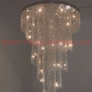 Chandelier for Duplex House – Grand Staircase Crystal Design