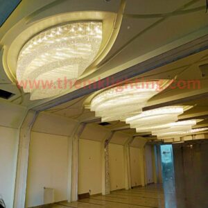 Gold and Crystal Chandelier Luxury design for Banquet Halls