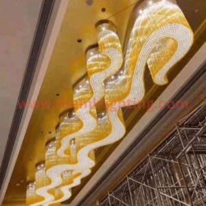 Luxury Gold Crystal Chandelier – Grand Ceiling Light for Banquets & Villas