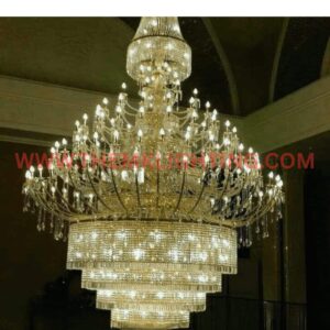 Luxury Duplex Villa Crystal Chandelier – Multi-Tier Royal Lighting