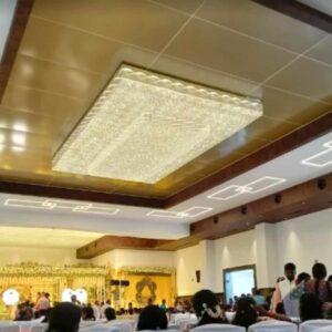 Two-Step Rectangular Crystal Chandelier