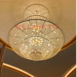 Round Hanging Crystal Chandelier