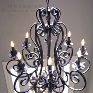 Handcrafted 8-Light Wrought Iron Chandelier