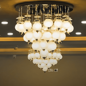 Modern Tiered Glass Globe Chandelier