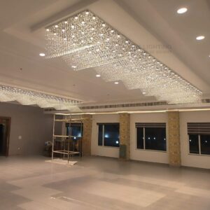 Wave Crystal Chandelier for Banquet Hall | Luxury Custom Lighting by MK Lighting